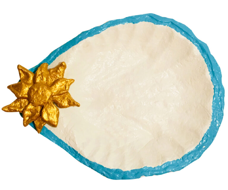 Seashell With Golden Flower